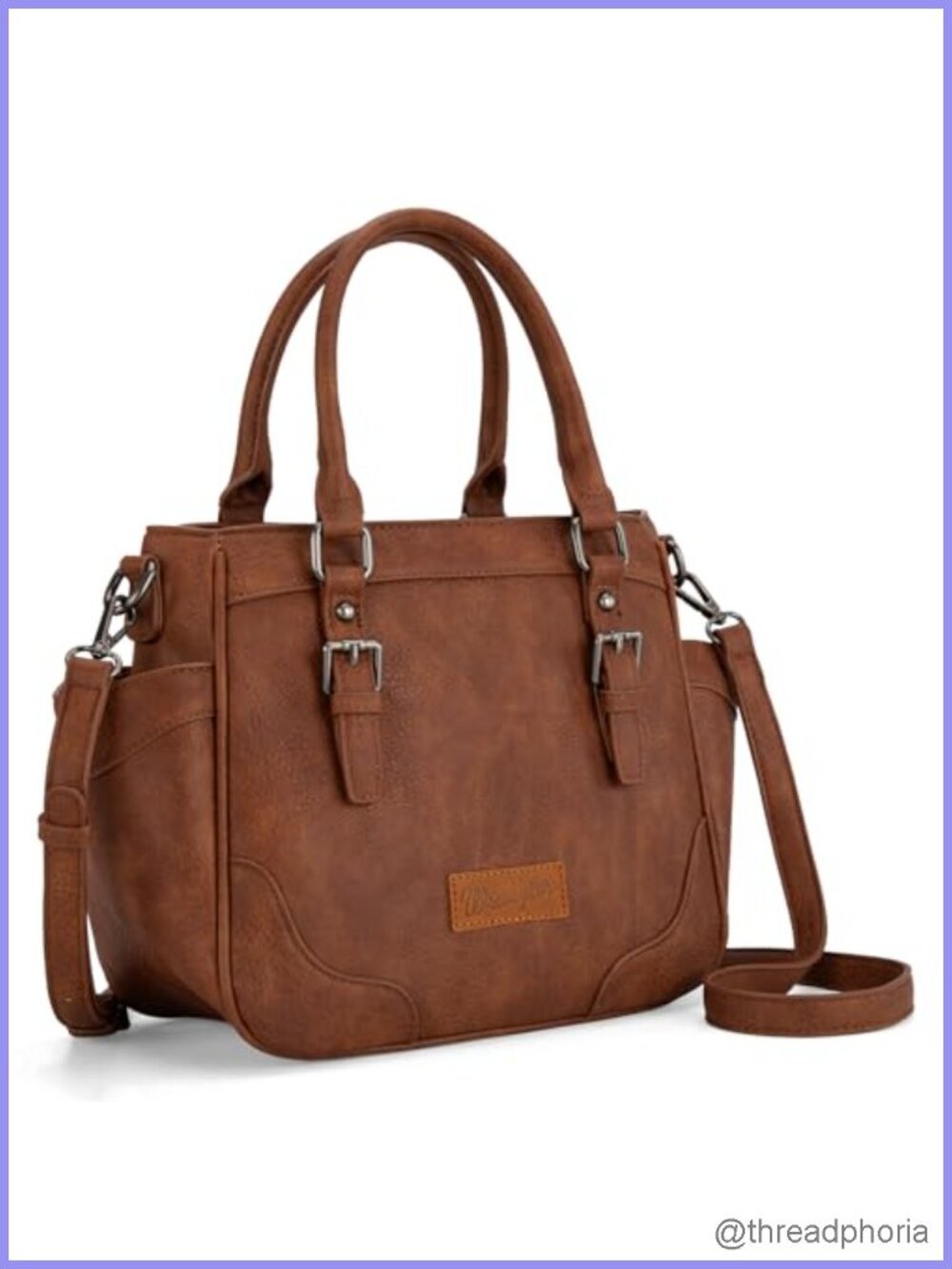 Wrangler by Montana West Vegan Leather Crossbody Tote Bag Satchel
